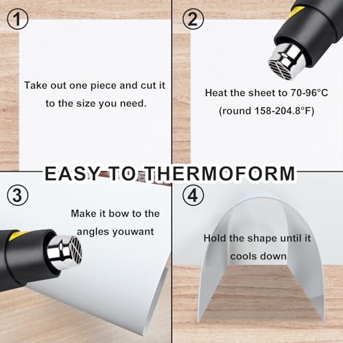 6 Pack White ABS Plastic Sheets 16″ x 20″ x 0.06″ Flexible Moldable DIY Crafts