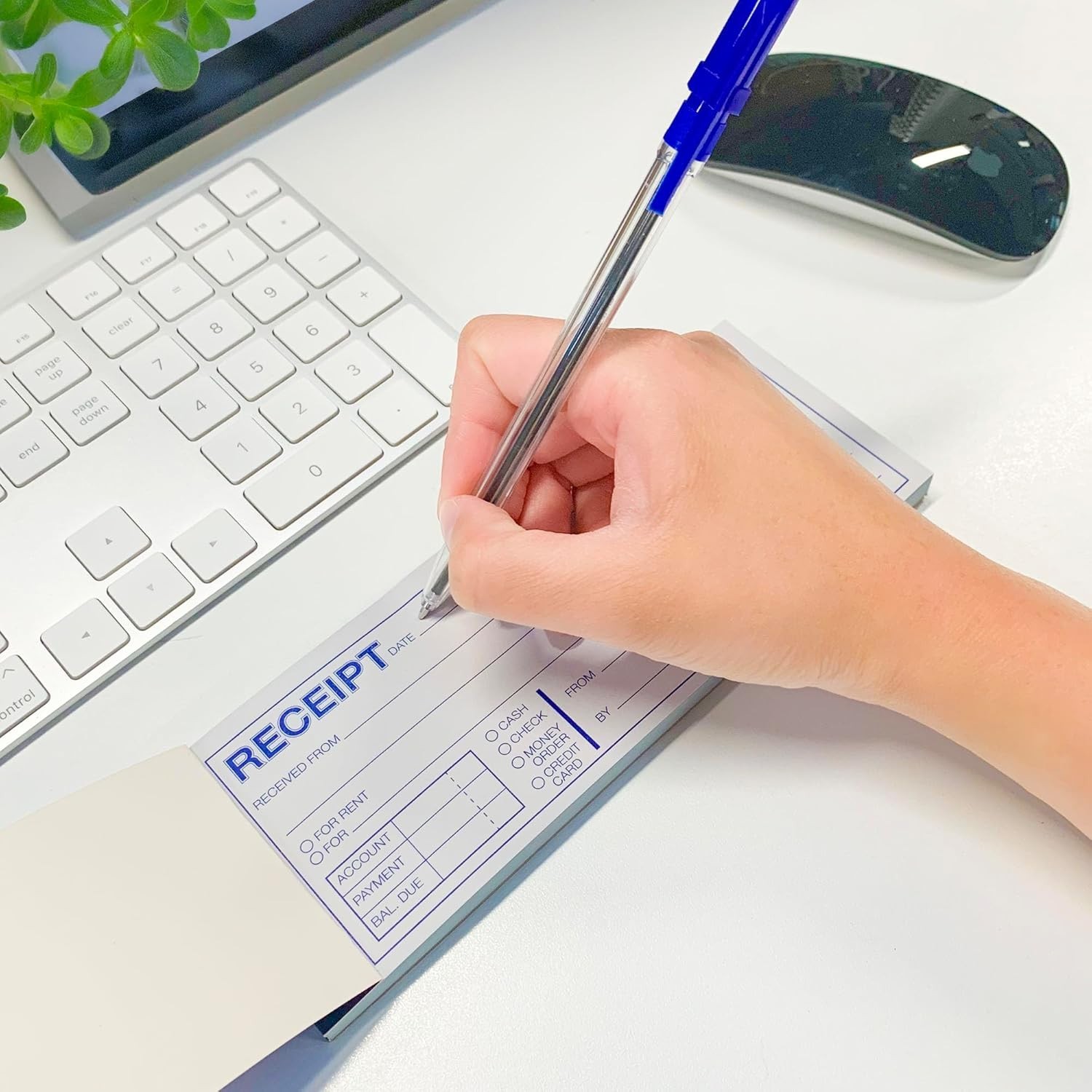 Portable 2-Part Carbonless Receipt Book: 50 Sets for Efficient Record Keeping