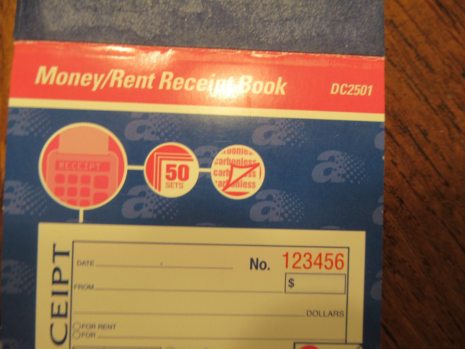 Adams Money/Rent Receipt Book 2-Part Carbonless Forms 2-3/4 x 5-3/8 in.