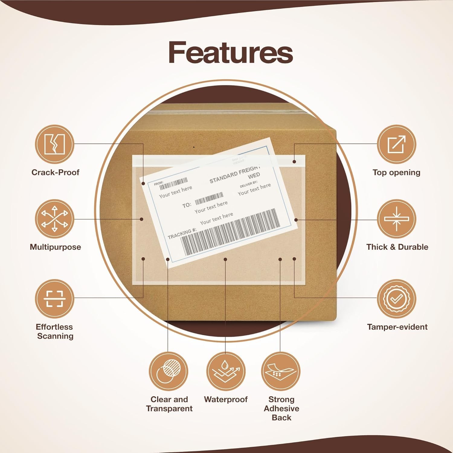 100 Pack 9.5” x 12” Shipping Label Sleeves – Fit for 8.5” x 11” Letter Si…