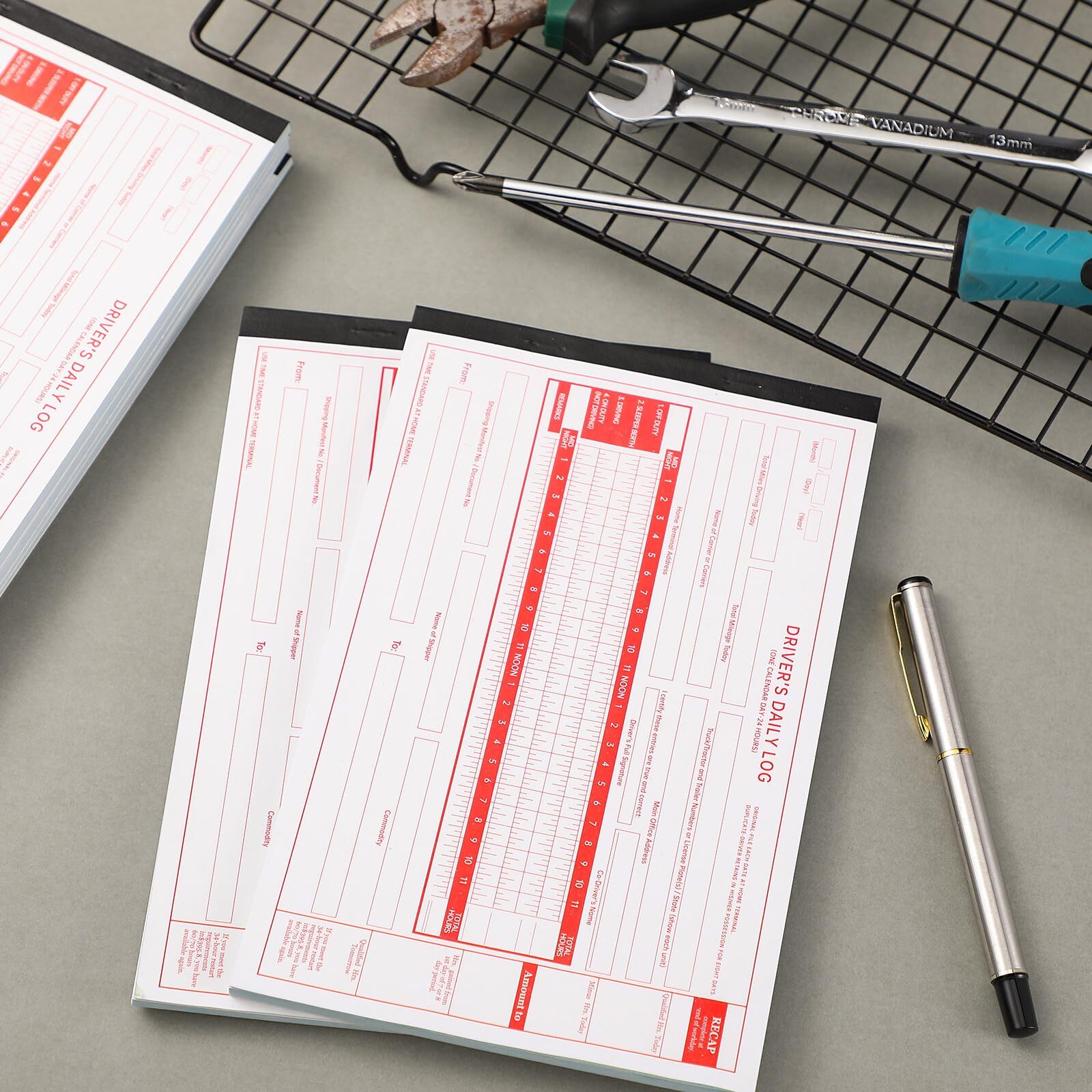 10 Pack Driver Daily Log Book 8.5″ x 5.5″ Log Book with Detailed Driver Vehic…