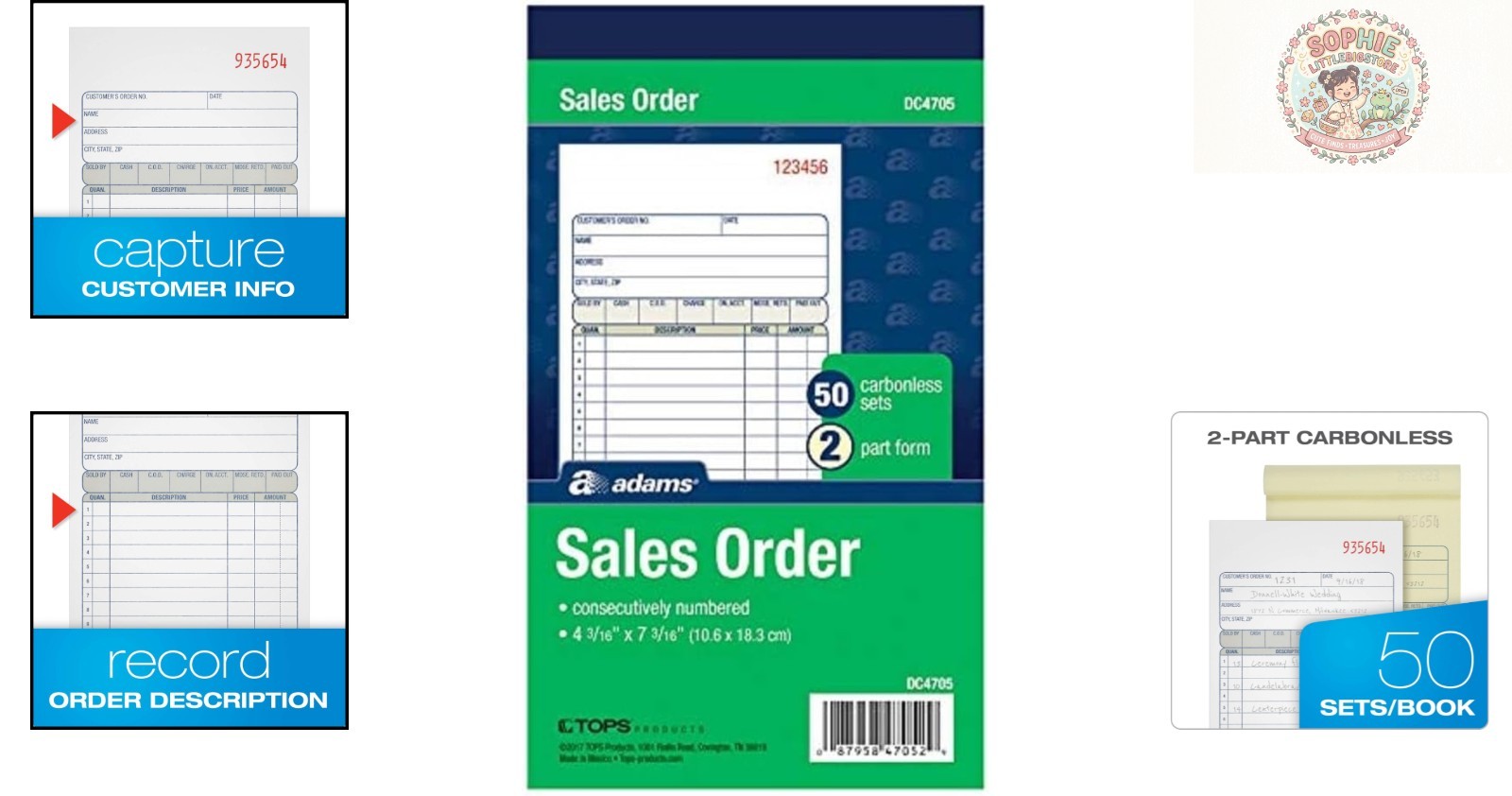 Neat 2-Part Sales Order Books – 50 Carbonless Sets, Perfect for Small Business