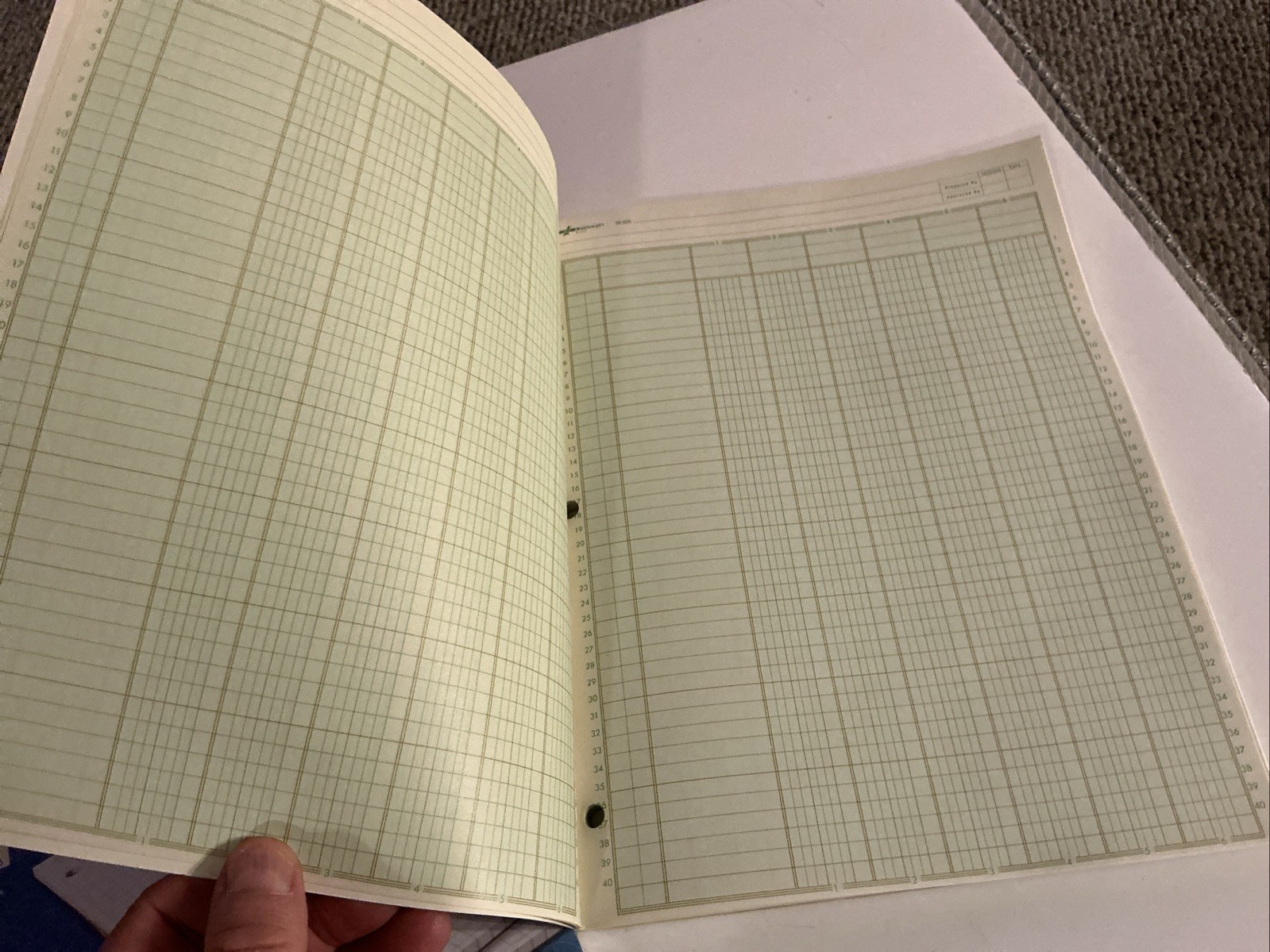 Vintage Accounting Column Pads (49, 47 Sheets), 2 50 Sheet Graph Paper Pads 1120
