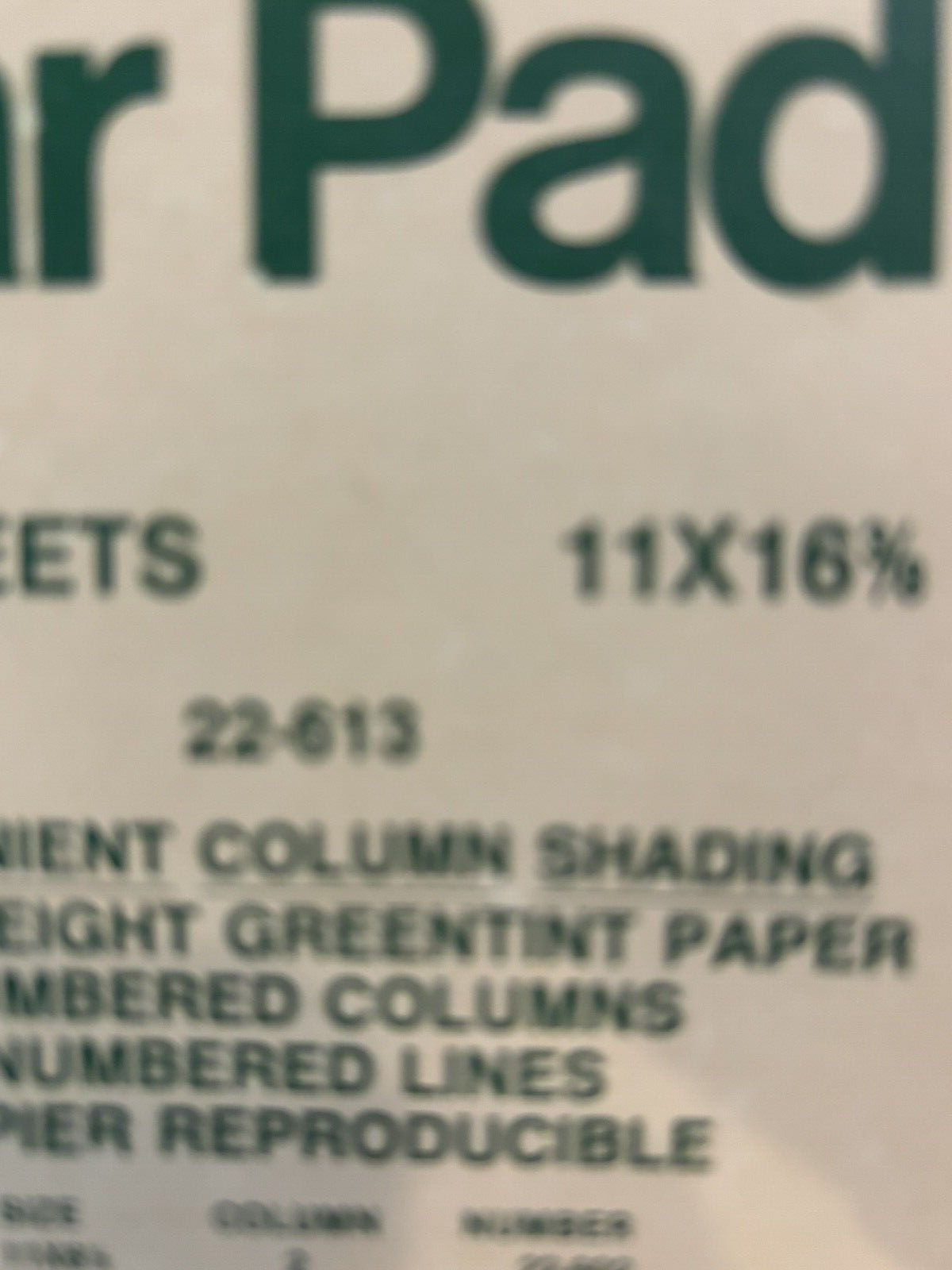 Vintage AMPAD Columnar Pad Column Ruling 13 Columns 16.5″ x 11″