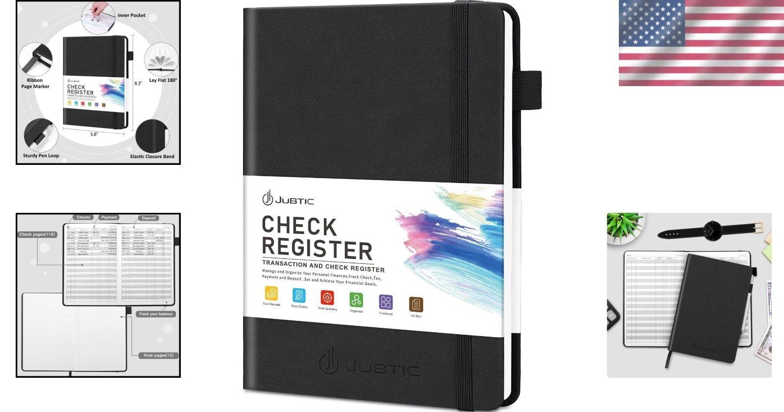 Elegant A5 Check Register in Classic Black – Perfect for Personal & Business Use