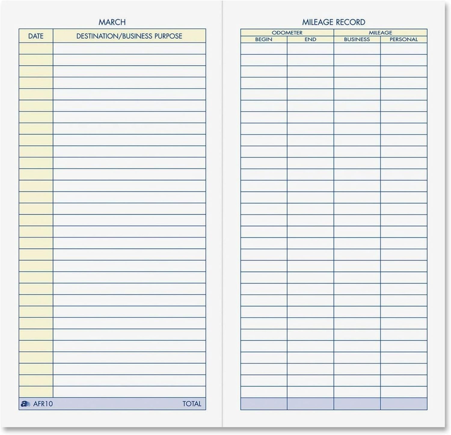 Vehicle Mileage Book, 3 1/4″ x 6 1/4″