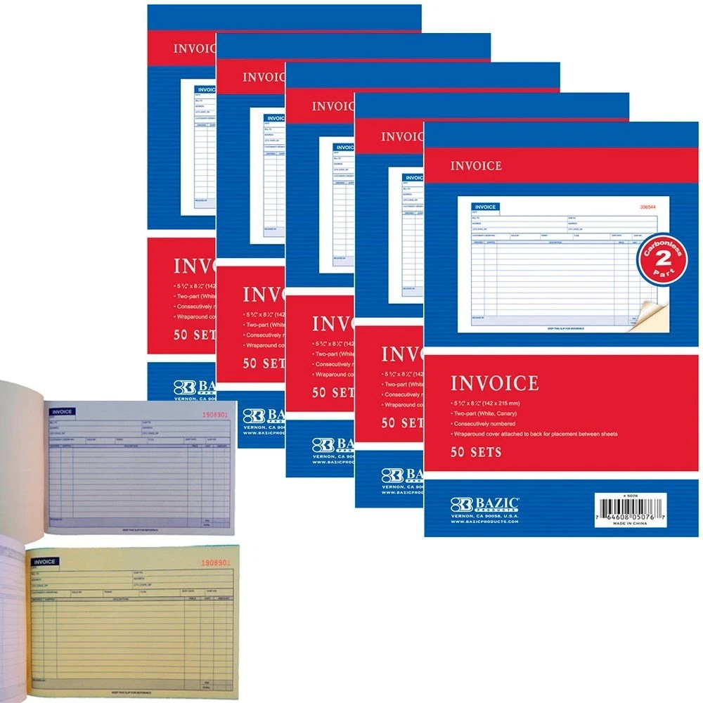 5 PCS Sales Order Book Receipt Invoice Duplicate Carbonless 50 Sets 5.5″ X 8″5