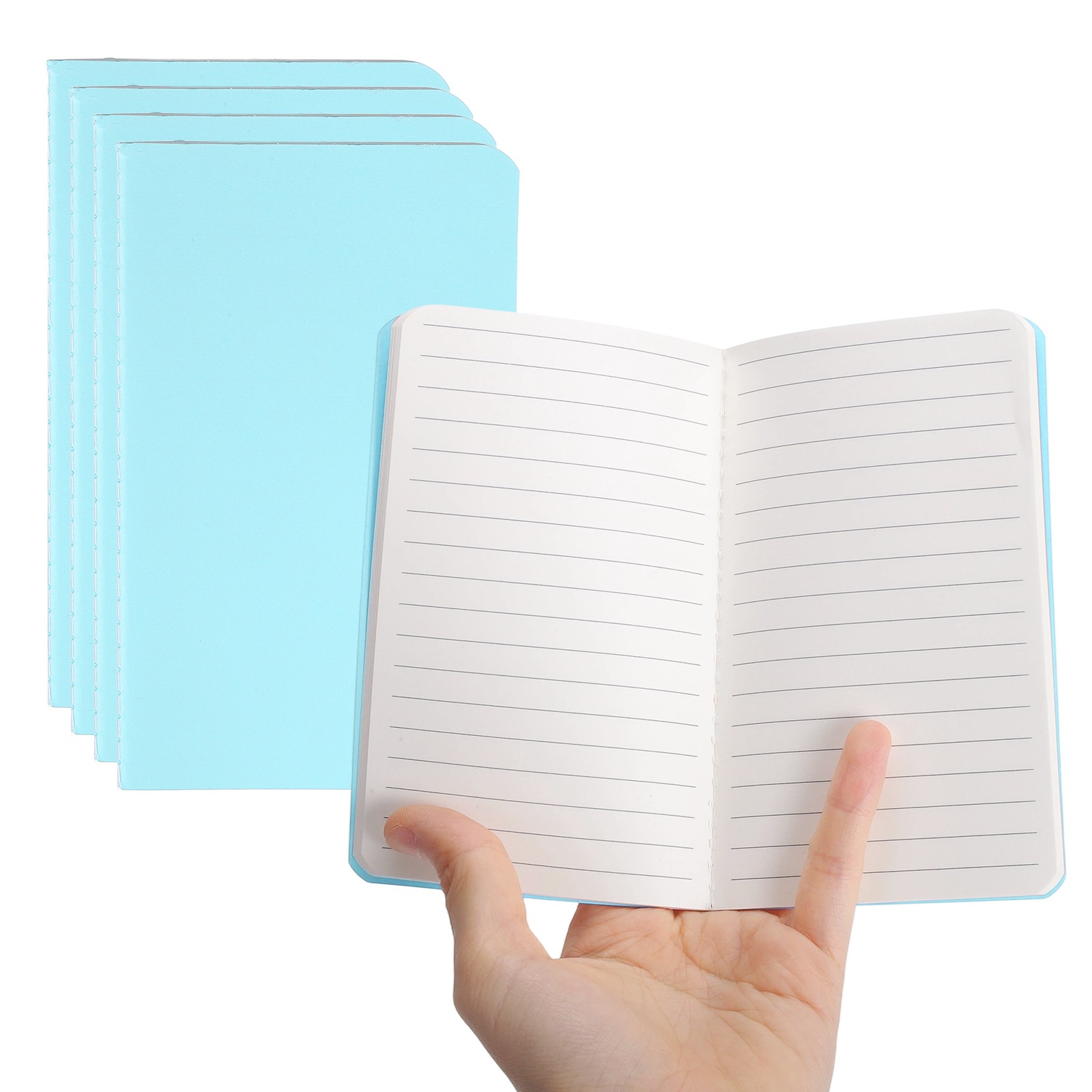 5 Pack A6 Notebook, A6 Journal Mini Notebook Pocket Kraft,Light Blue