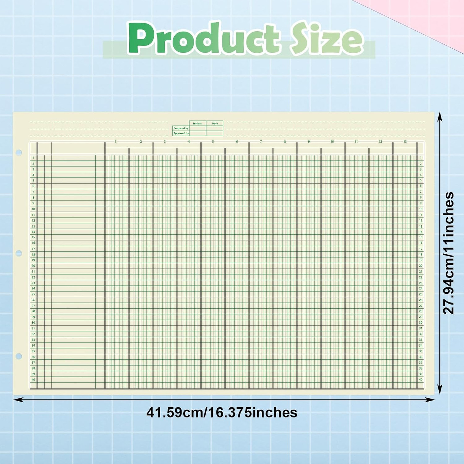 Fulmoon 5 Pack 250 Sheets Ledger Paper Accounting Columnar Pads 3 Hole Analysis