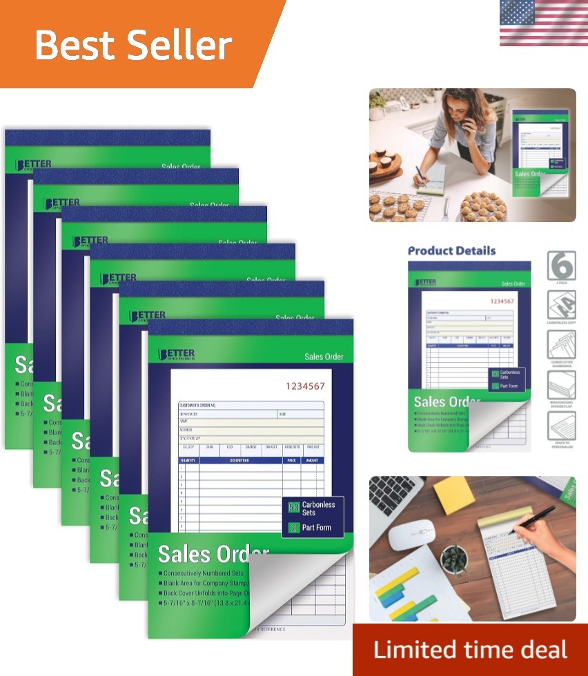Professional Carbonless Sales Order Books, 6-Packs – Organize Your Transactions