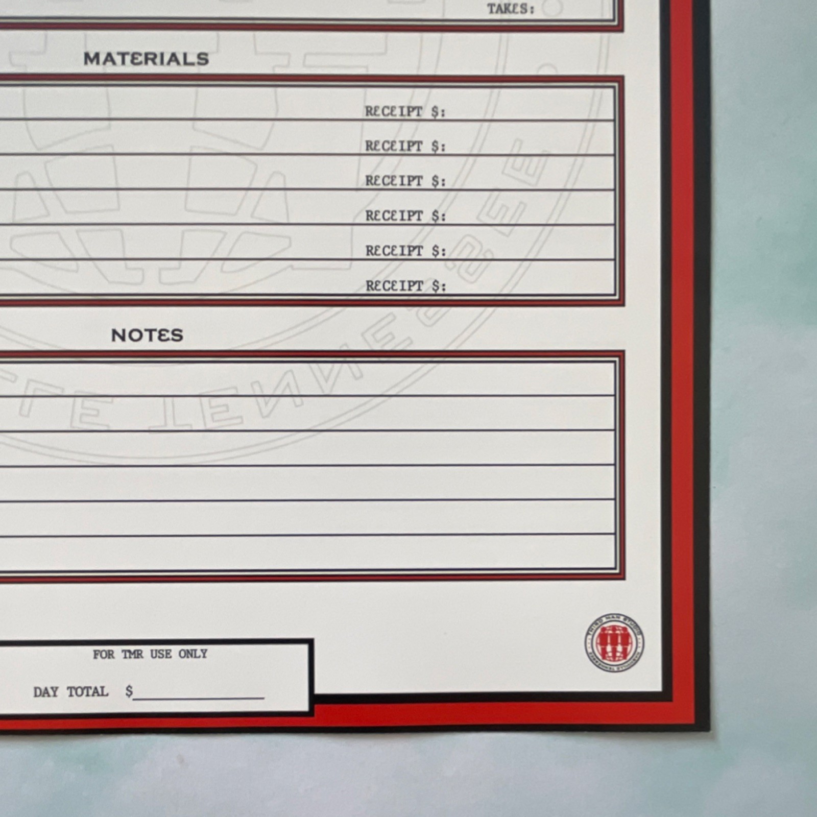 Tmr Jack white white stripes third man records unused blank Session studio logs