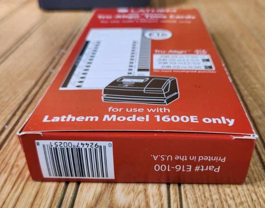 Lathem Time Time Card for Lathem Model 1600E 16100