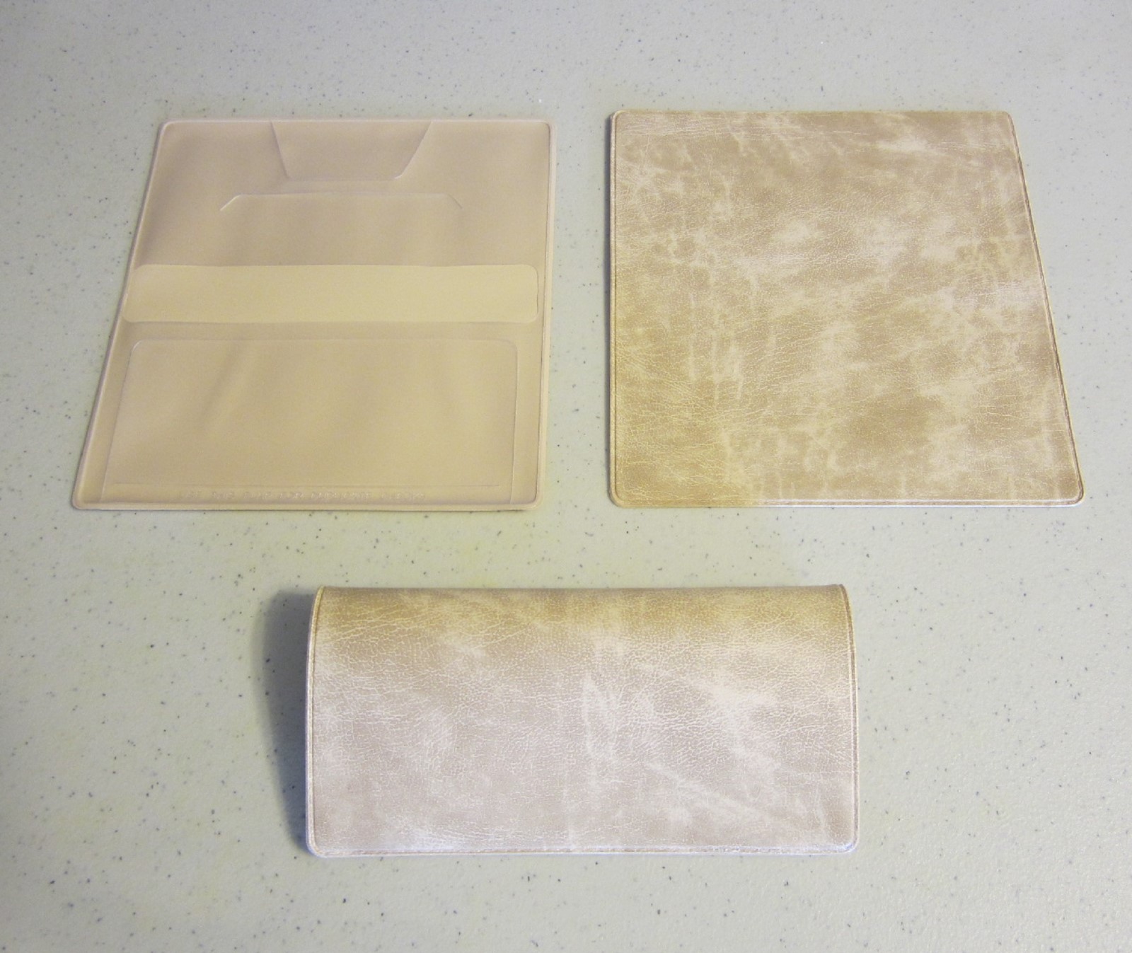 1 WHITE PARCHMENT VINYL CHECK BOOK COVER & 6 CHECKBOOK TRANSACTION REGISTERS