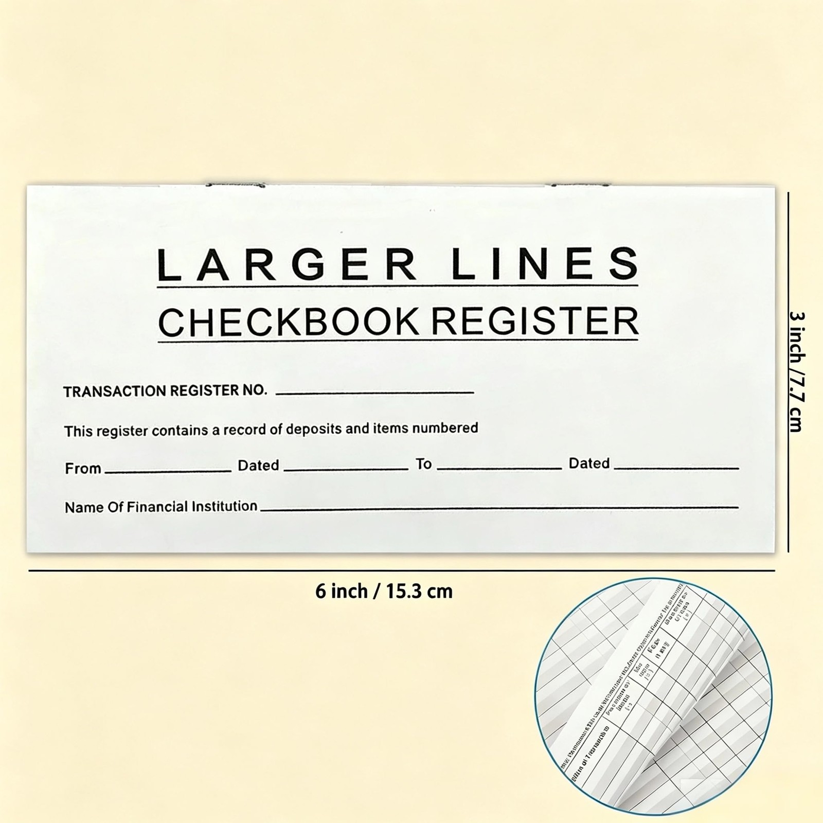 Checkbook Register, Larger Lines Transaction Ledger for Personal or Business …