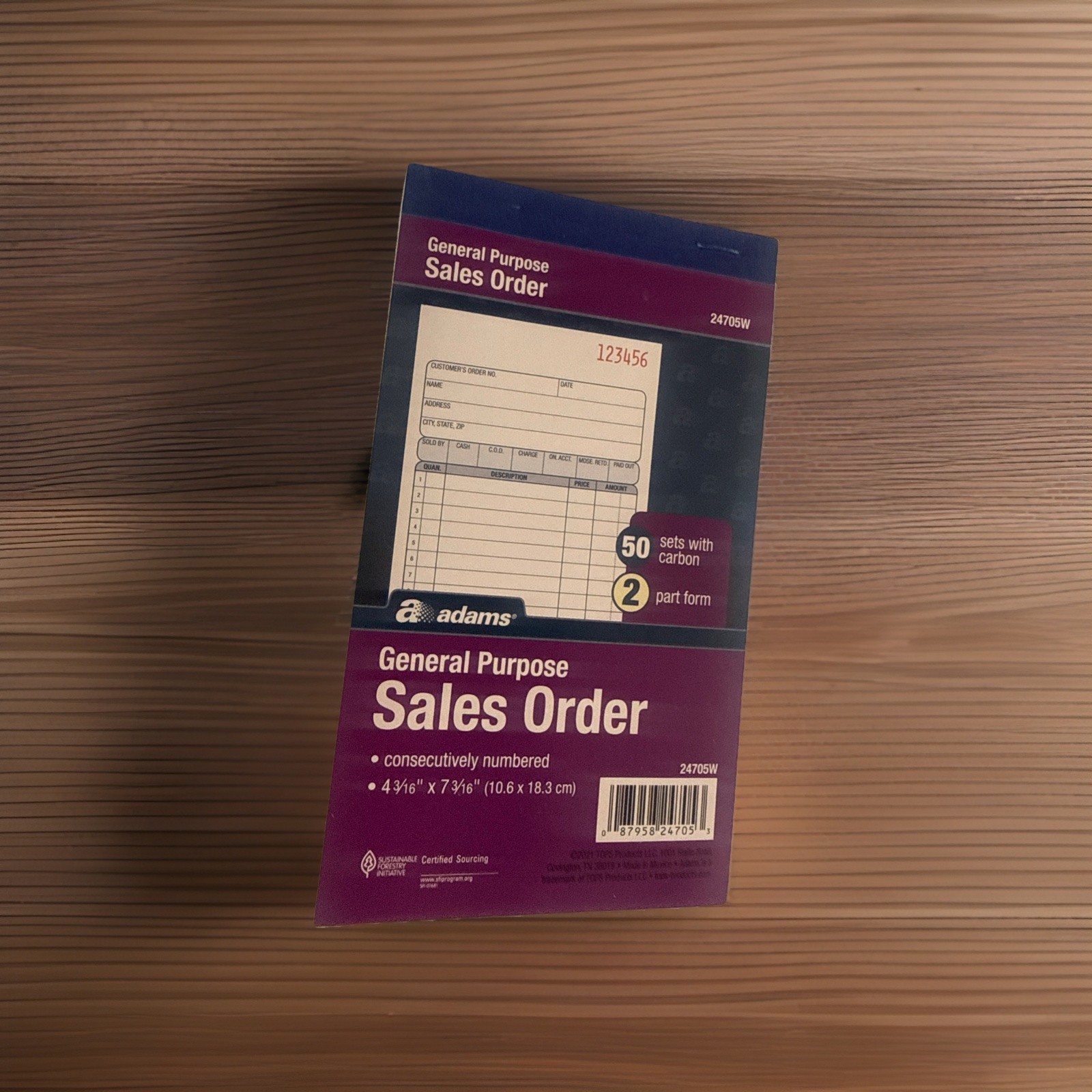 ADAMS General Purpose Sales Order with carbon 50 sets 4 3/16″ X 7 3/16″ not used