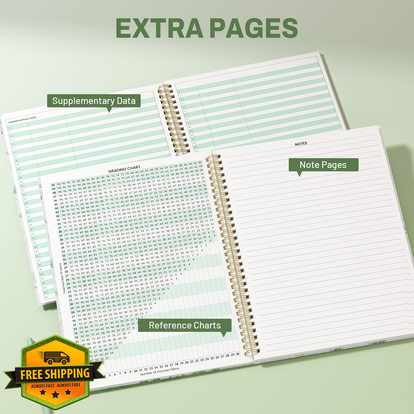 SUNEE Teacher Class Record Book for 11-12 weeks, 36 Names, 8.5×11 Inch, 104 P…