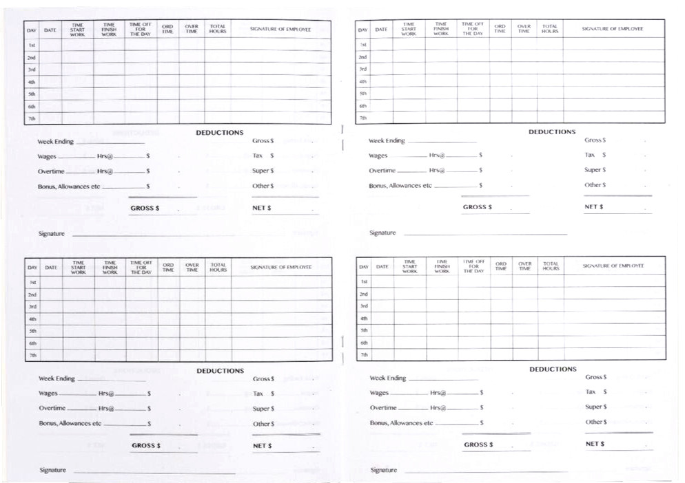 10 x Olympic Yearly Time and Pay Wages Book 32 Pages ATO Compliant A5 210x148mm