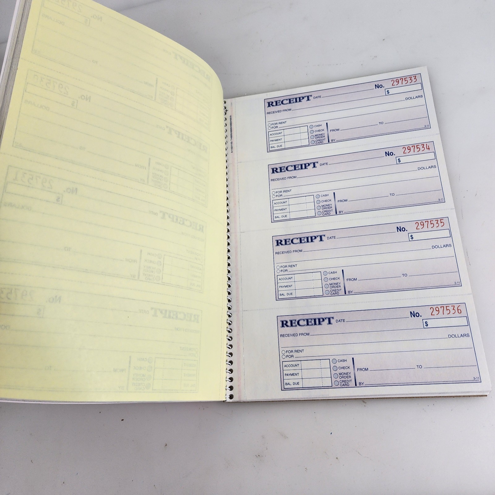 Adams Money Rent Receipt Book 2Part Carbonless 7-5/8″x11″ Spiral Bound 200 Sets