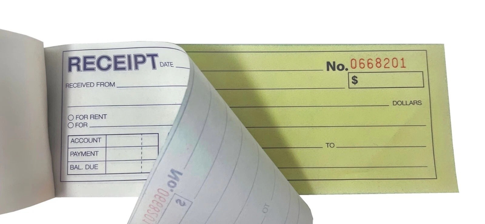 Cash Rent Receipt Books 2-Part Carbonless Duplicate 50 Sets Per Book You Pick