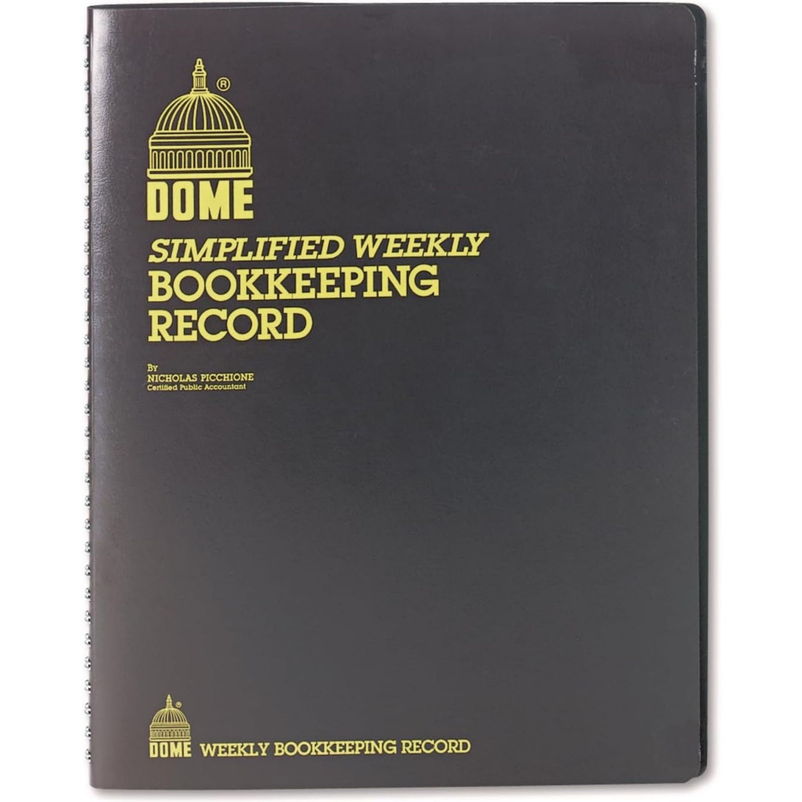 Dome DOM600 Bookkeeping Record Book Weekly 128 Pages 9 x11 Inches, Brown