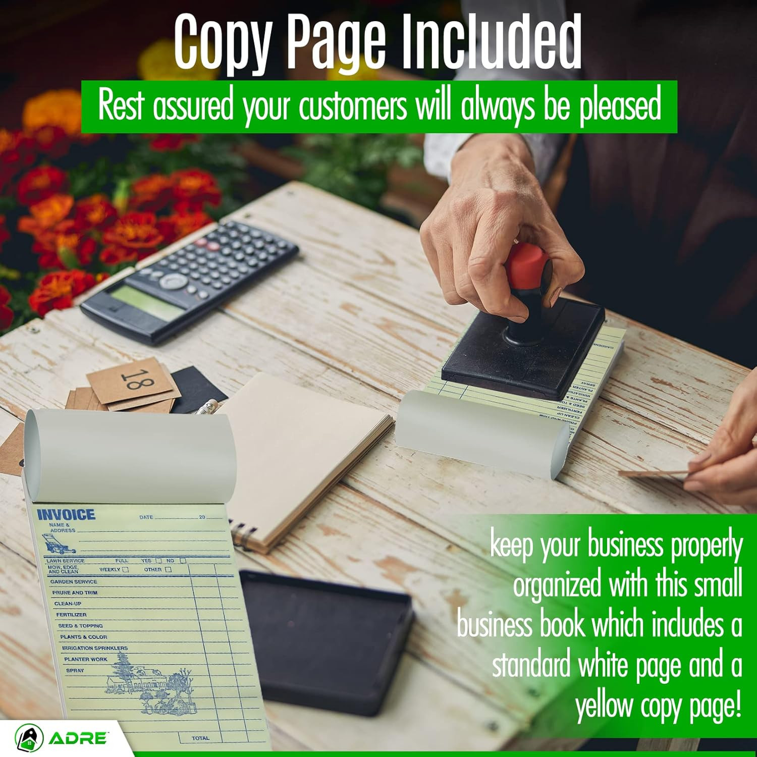 Professional Garden Service Invoice Book 50 Sets Includes Copy Invoice 100 Pages