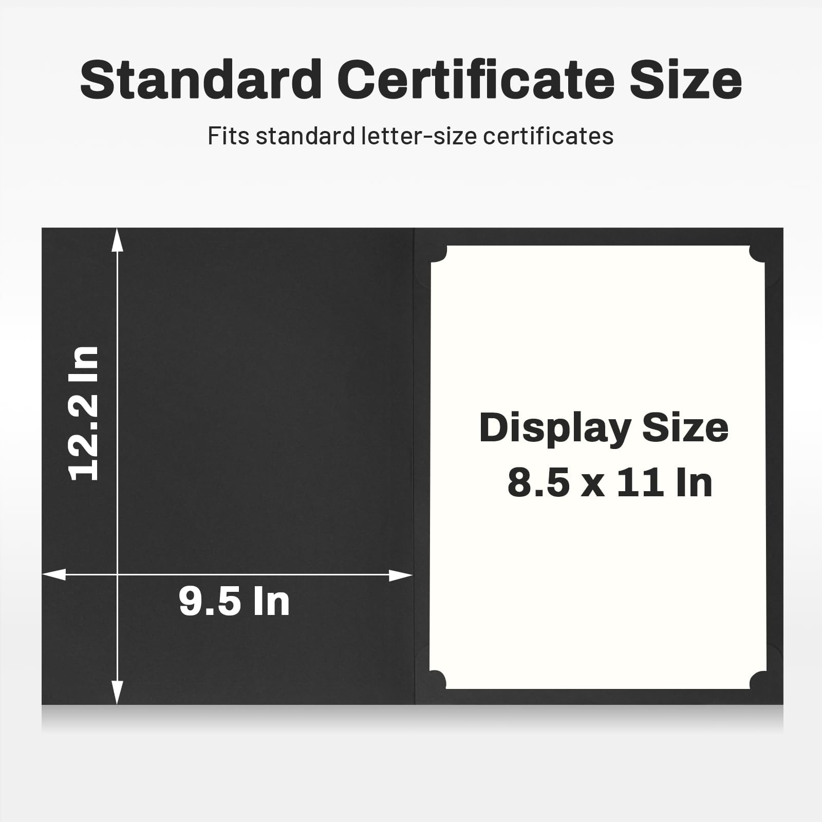SUNEE Certificate Holders(Black, 30 Packs, New 8.5×11-30 packs, Black