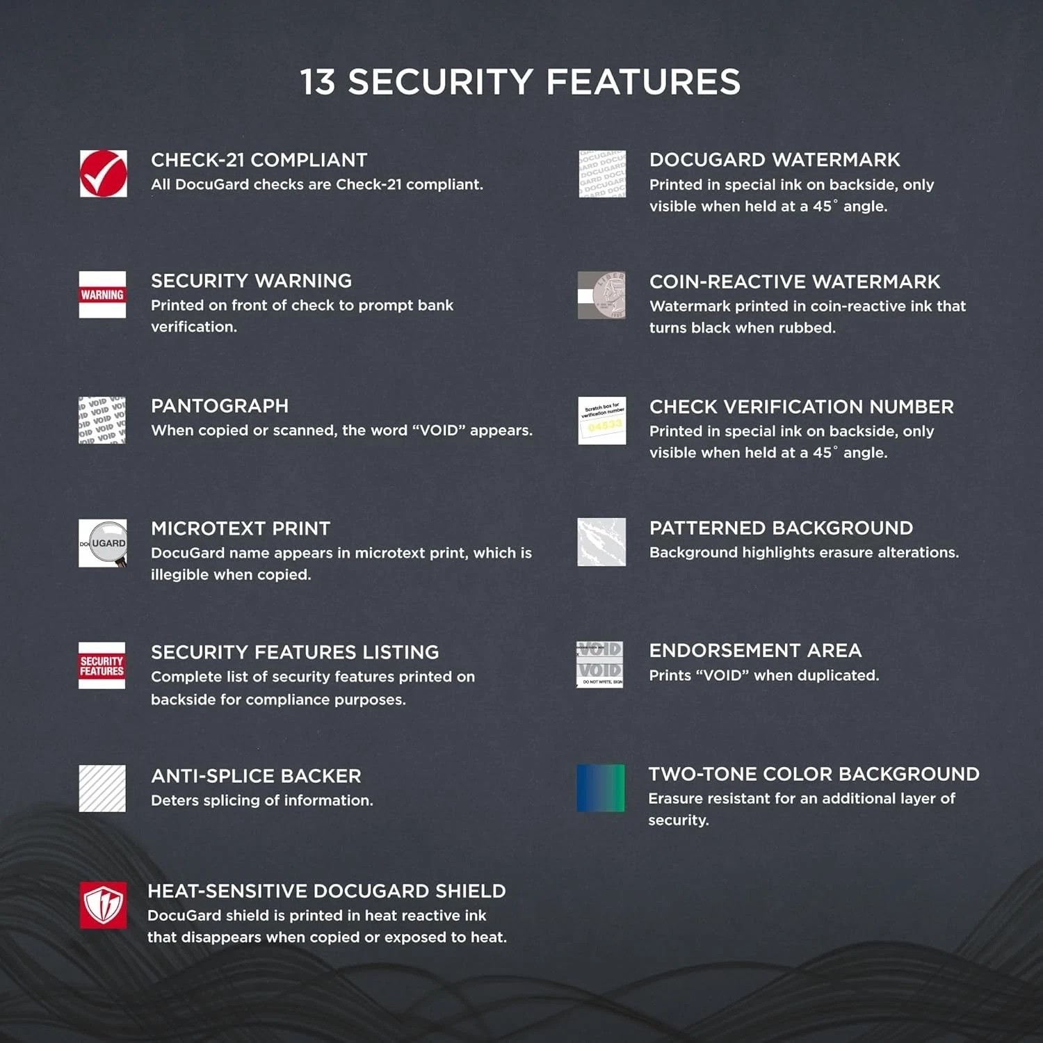500 Blank High-Security Business Checks – 24 lb. Blue/Red Paper, ANSI Approved