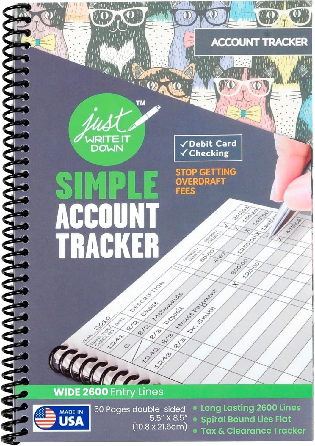 Deluxe Cash Log & Expense Tracker – 8.5×5.75 Inch, Durable Ledger for Planning