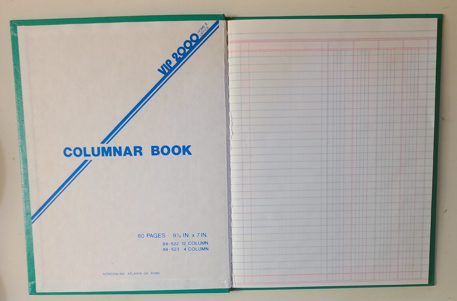 Lot of 2 ~ VIP 2000 4-COLUMN LEDGER, Hardbacks (9.5″ x 7.5″) by Norcom