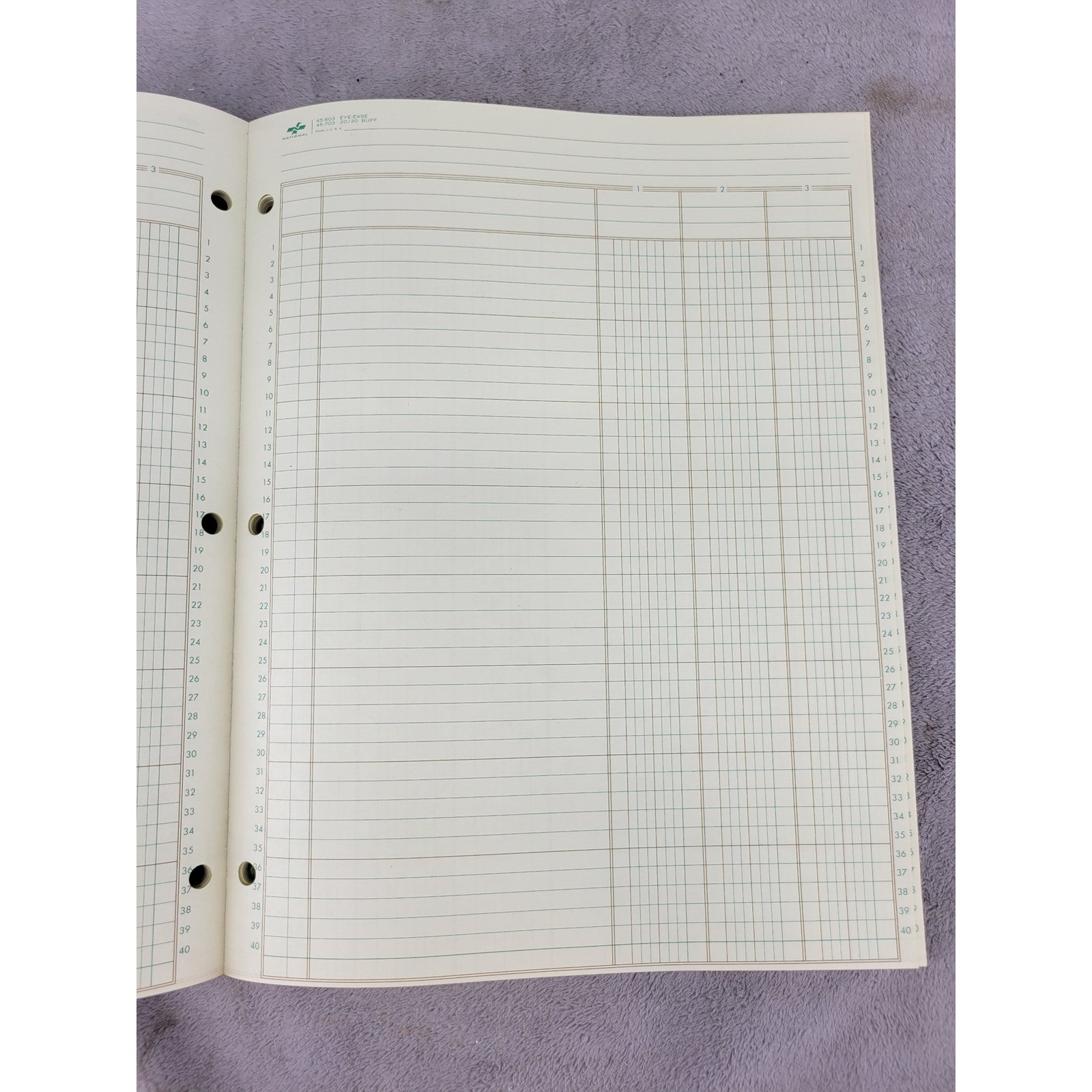 National 45-603 Eye-Ease Analysis Pad 3 Columns 11×8.5 50 Sheets Vintage USA
