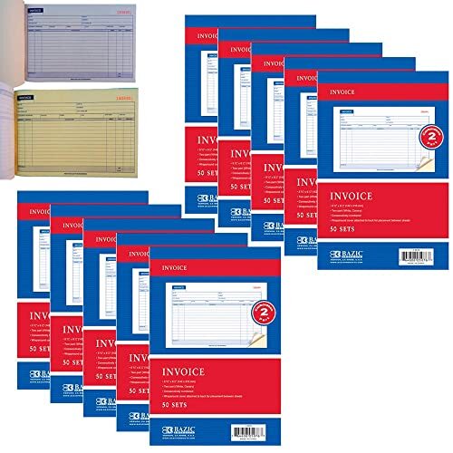 10 Carbonless Invoice Receipt Record Book 2 Part 50 Sets Duplicate Receipt