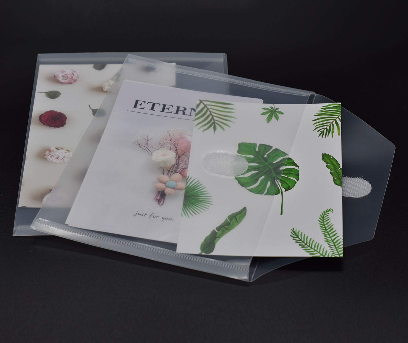 PLESIU Tatane 12 Packs Clear Plastic Small Envelope 5.5×7.5inch, Clear-12pcs