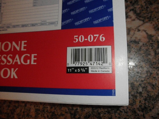 5 Rediform Memo Style Phone Message Books *400 MESSAGES PER BOOK*4 PER PAGE