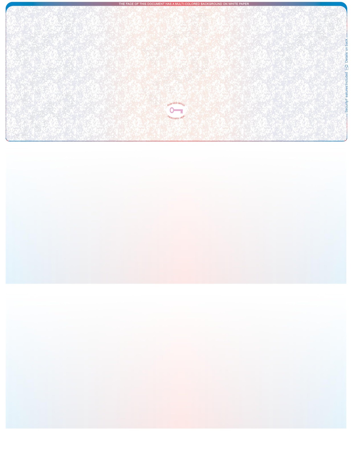 250 Blank High Security Top Computer Checks Blue Red Prismatic Design