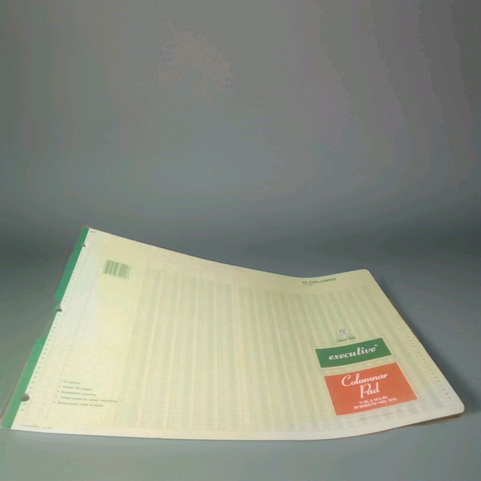 Columnar Pad 13 Columns, 11 x 16.375″ 50-Sheets, Green Stuart Hall #1513 3 Hole