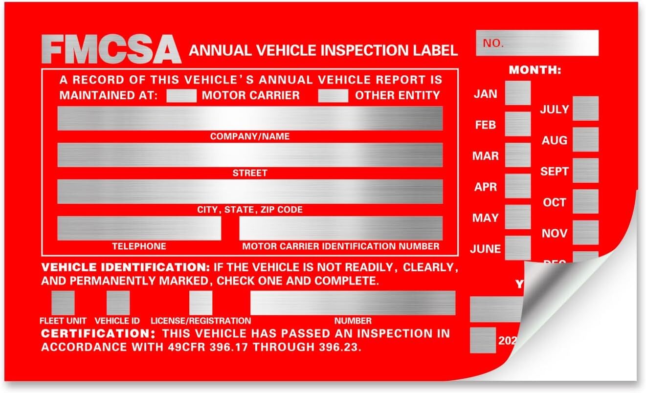 Annual Vehicle Inspection Report Form 25-pk 3-Ply 8.5 x 11.75 inch