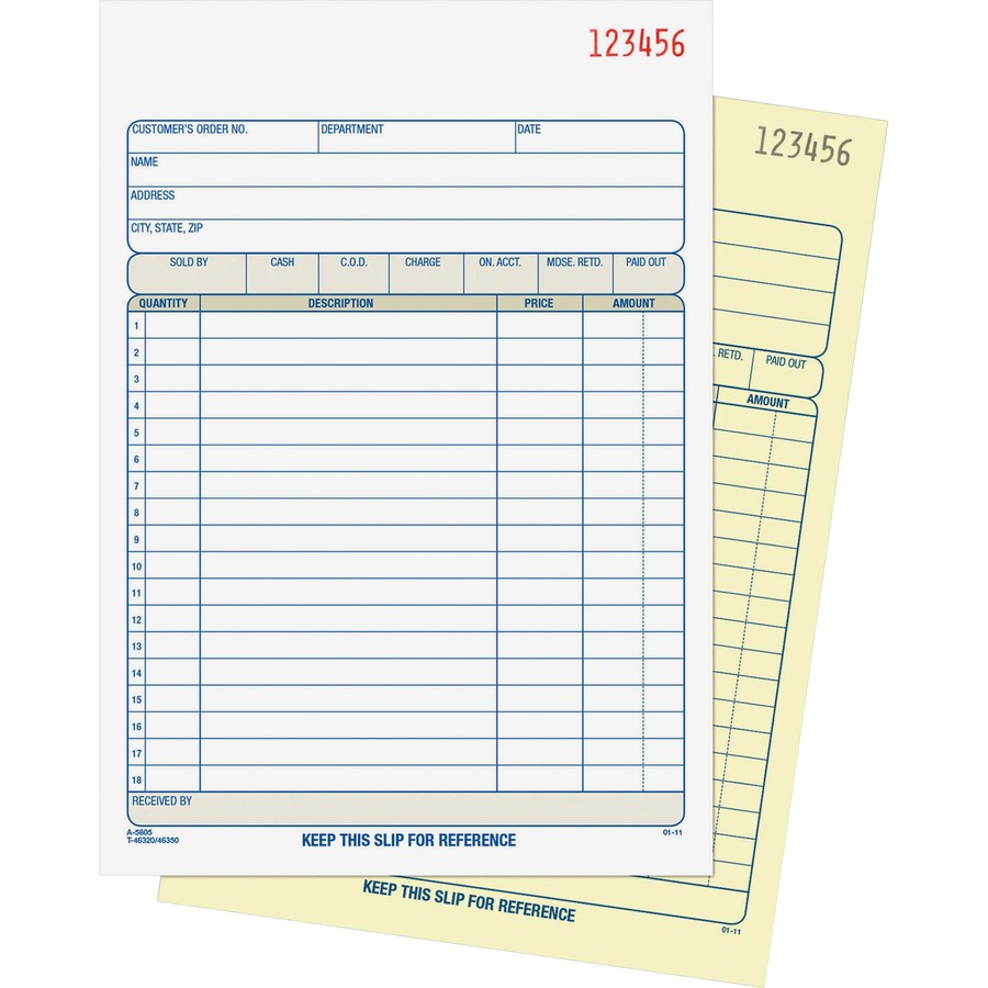 Adams DC5805 Carbonless Sales Order Books 50 Sheets 2 Part