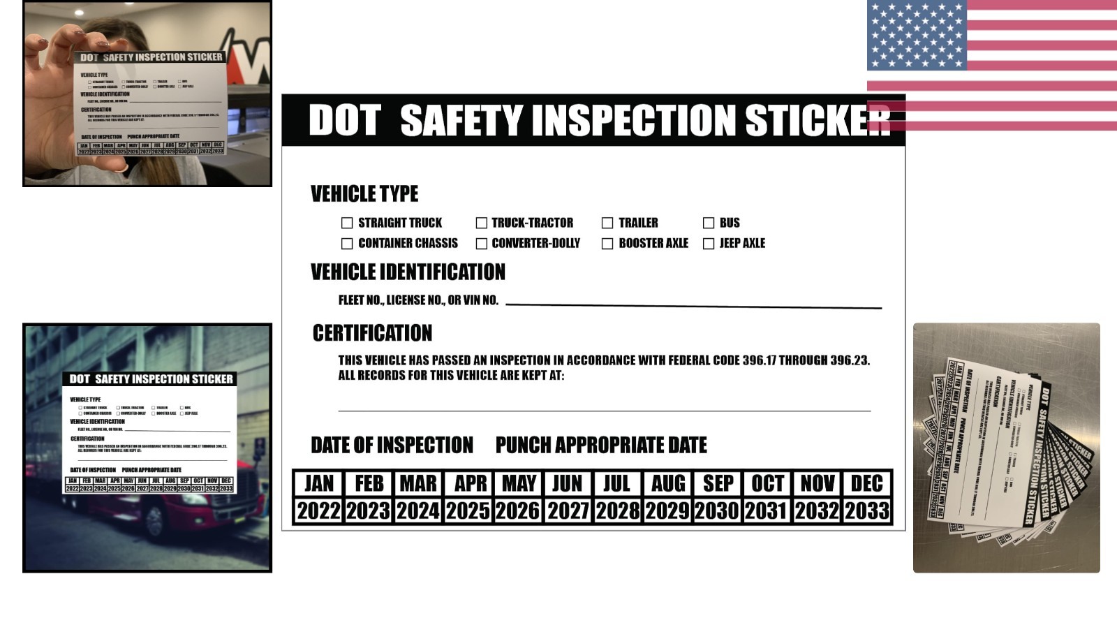 DOT Inspection Stickers 10 Pack