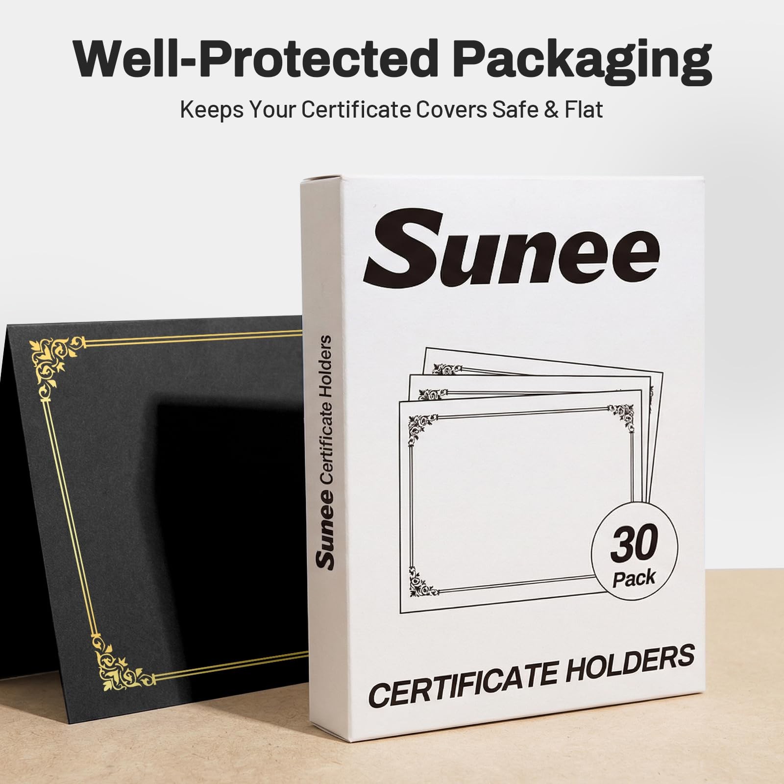 SUNEE Certificate Holders(Black, 30 Packs), Diploma 12.2 x 9.5 inches, Black