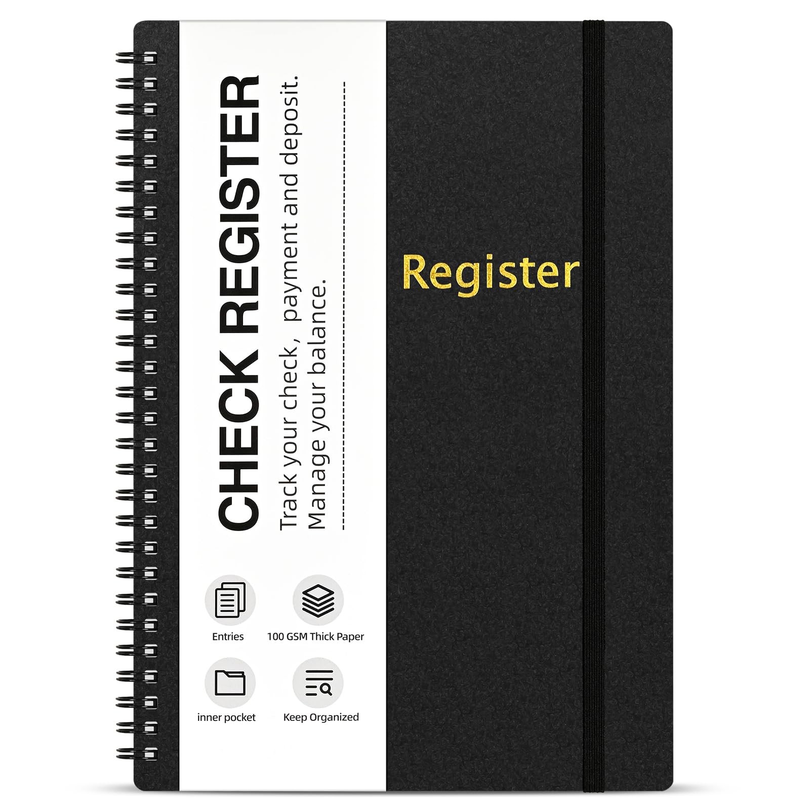 Check Registers for Personal Checkbook, Spiral Large Check Register Book, Bud…
