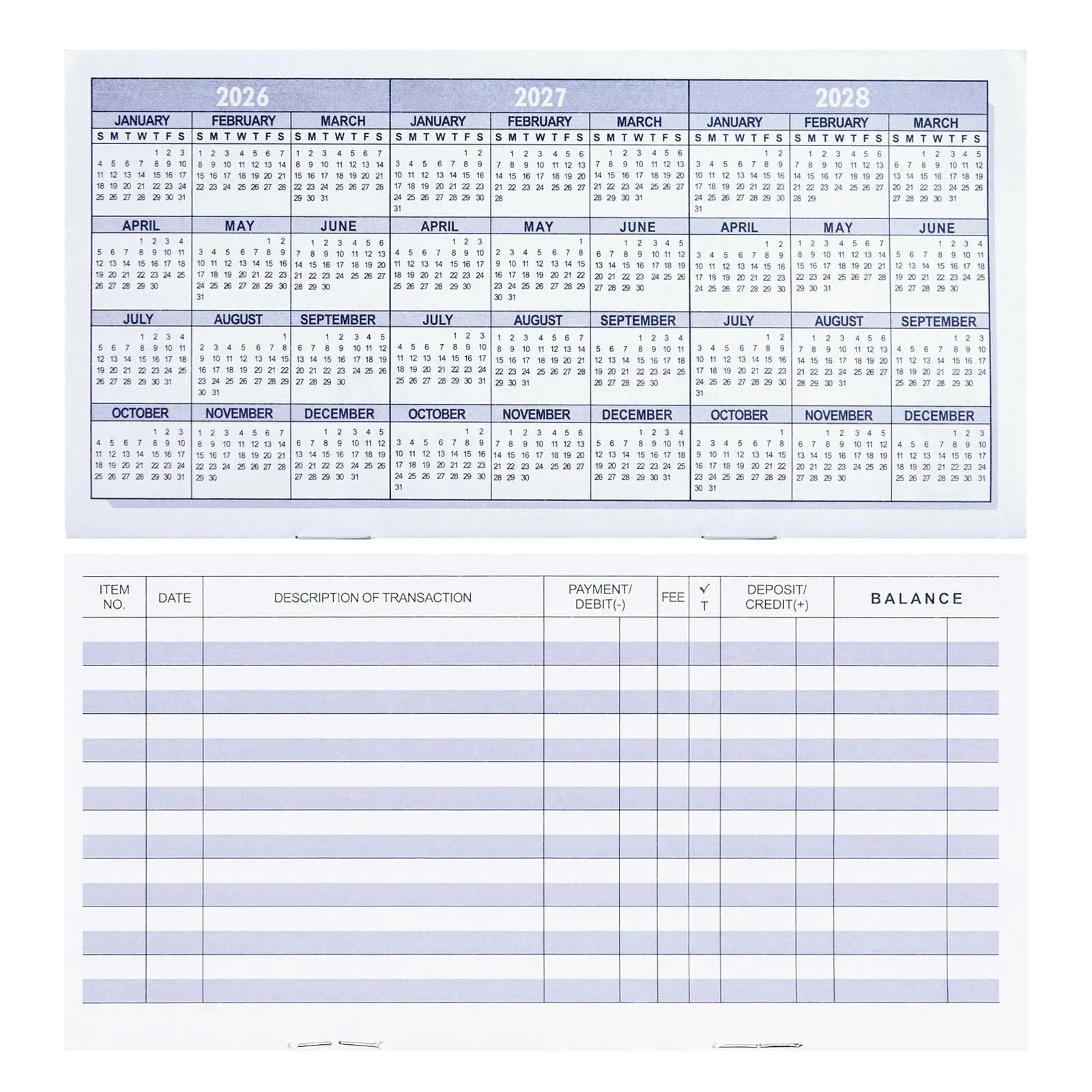 20 Pack Checkbook Register, Check Registers for Personal, Blank Ledger 20PCS