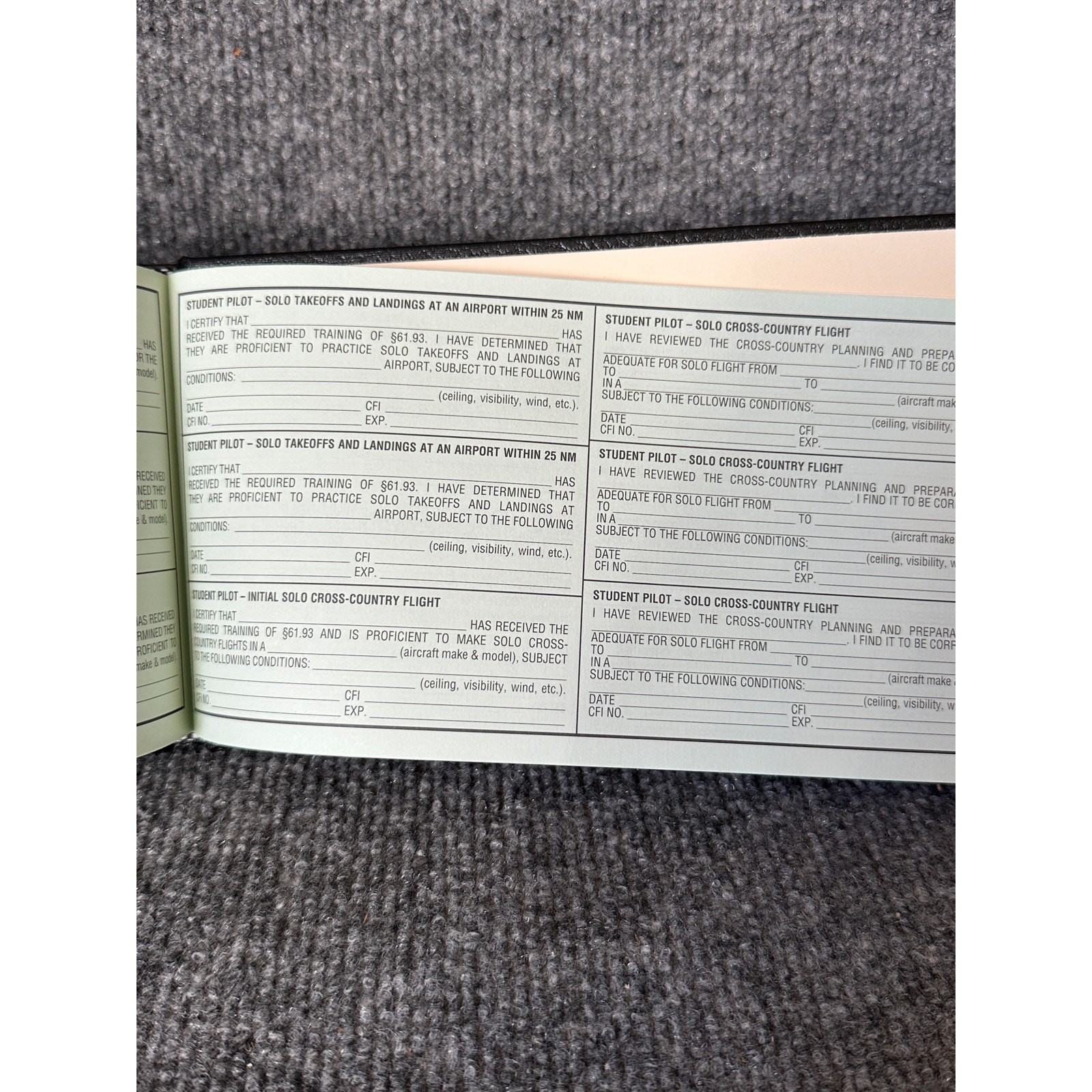 Vintage MCM Pilot’s Log and Record Book aviation logbook journal ephemera 9×5