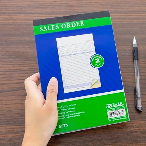 BAZIC Sales Order Book 2-Part Carbonless 50 Sets White Canary Copy