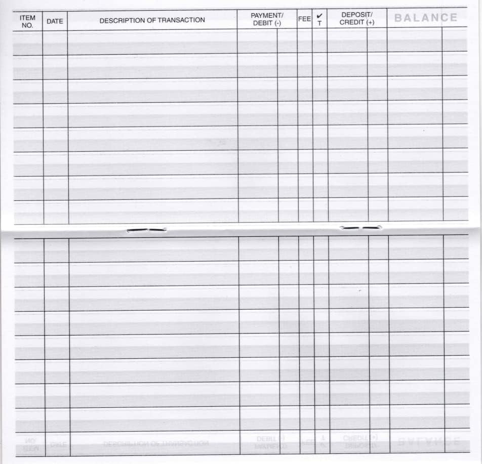 Easy Read Register 12 Check Registers for Personal Checkbook – Checkbook Ledger