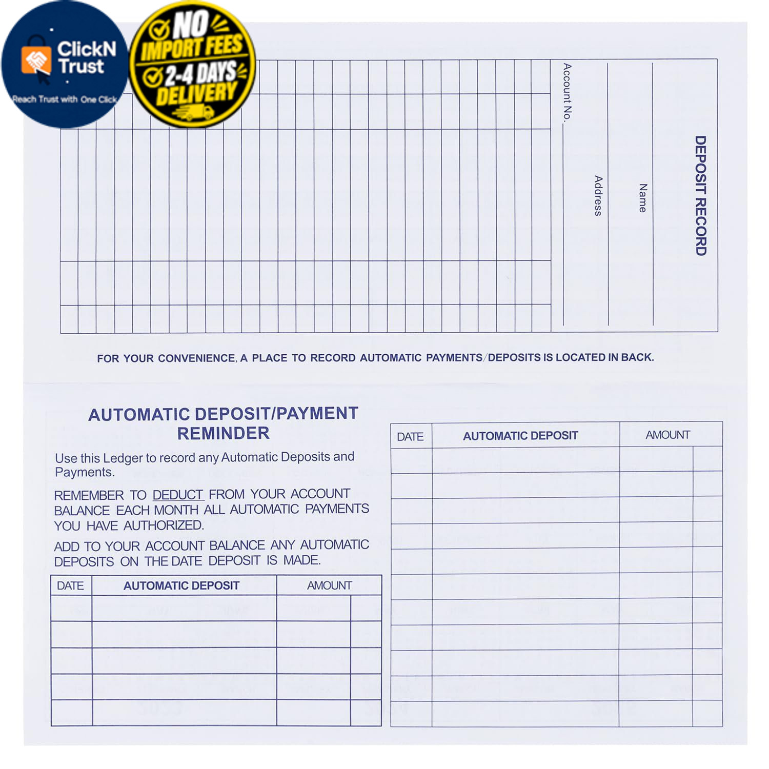 20 Pack Checkbook Register, Check Registers for Personal, Blank Ledger 20PCS