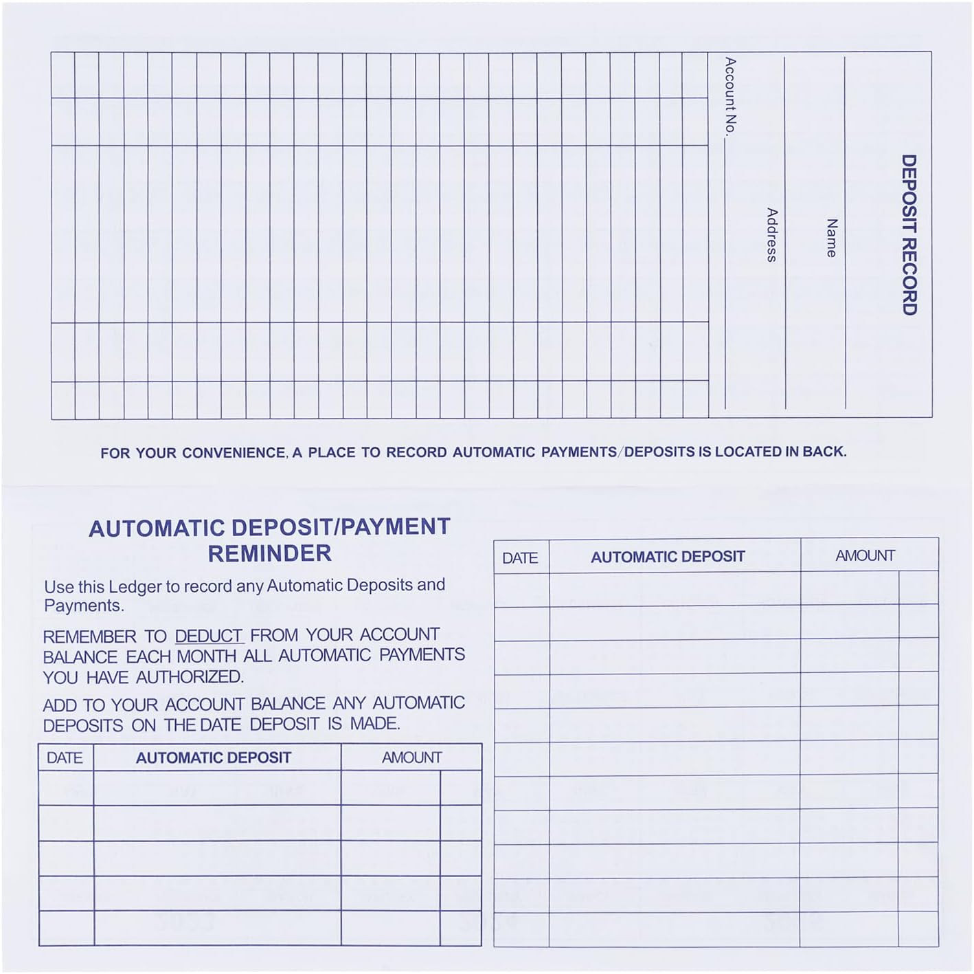 20 Pack Checkbook Register, Check Registers for Personal, Blank Ledger Transacti