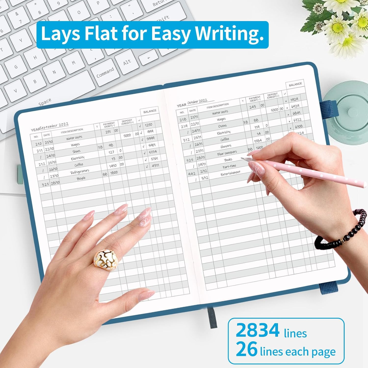 Check Ledger Checkbook Register Checking Account Log Book Large Print