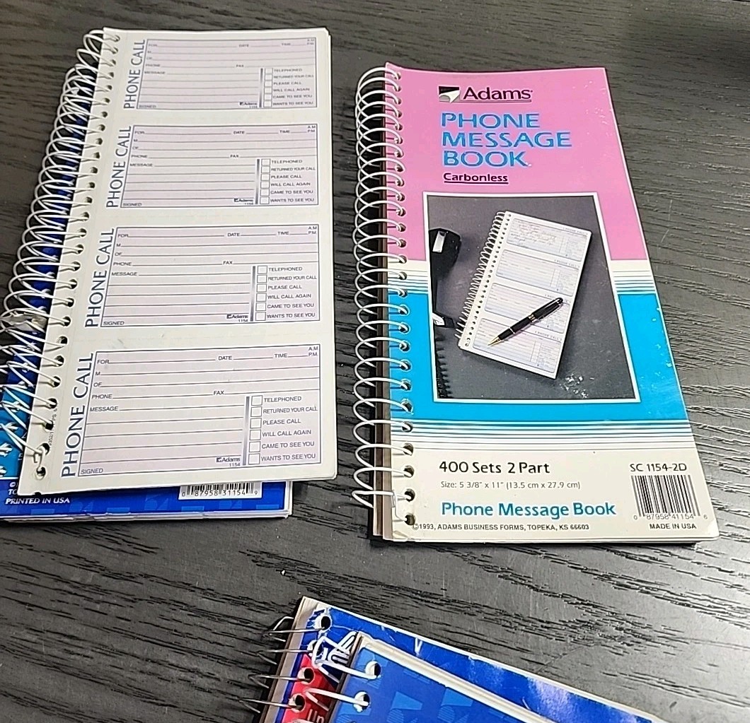 ADAMS Phone Message Book SC1154D Spiral Bound 400 Sets 2-Part Carbonless