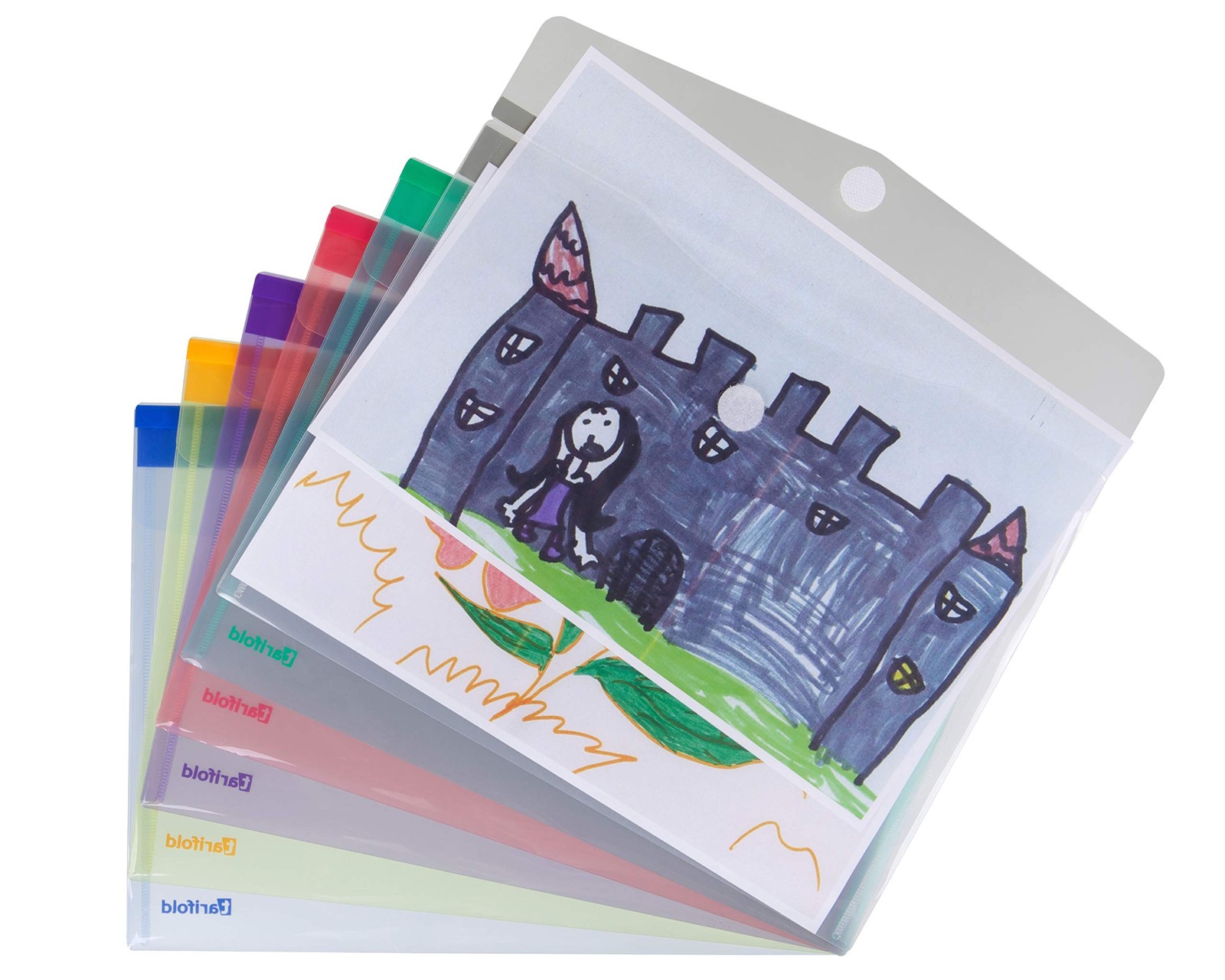 DJOIS 12-1/2″ x 9-1/2″, Assorted (Blue, Purple, Green, Yellow, Pink, Clear)