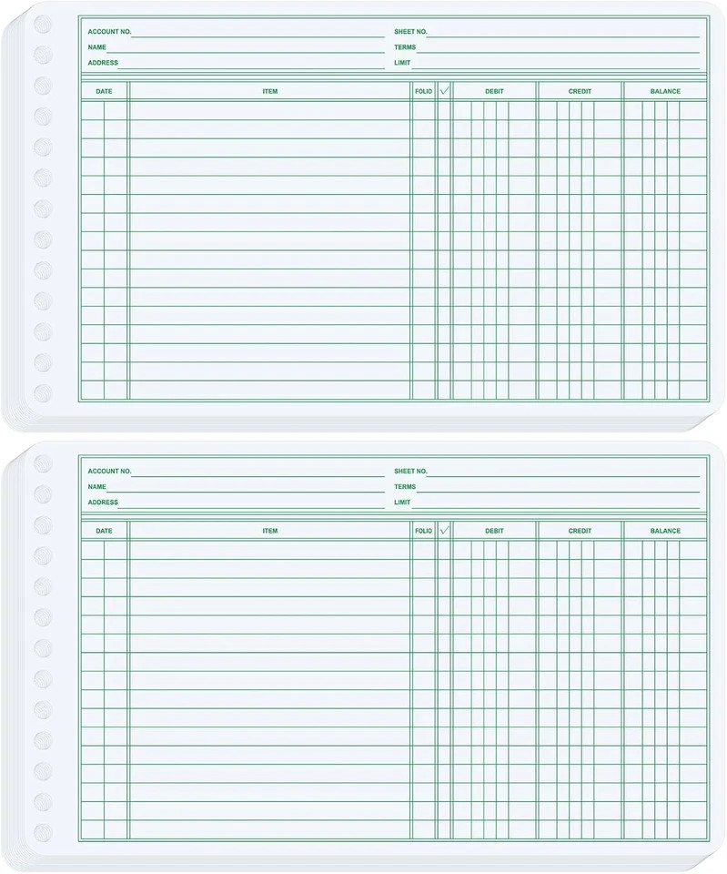 200 Pcs Ledger Sheets 5″ x 8.5″ Extra Sheets Ledger Paper for Bookkeeping Column